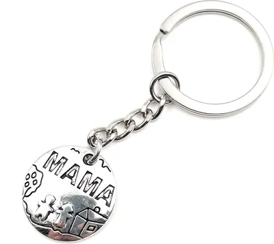 Produktbild von Onwomania Mama Muttertag Kreis Schlüsselanhänger Metall Glücksbringer in Alu Geschenkbox, ideal zum Verschenken