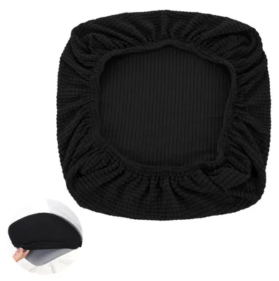 Produktbild von Dehnbarer Bürostuhlbezug, Sitzfläche 40-60 cm, abnehmbar und waschbar, hochelastisches Elasthan, staubabweisender Stuhlbezug, Kissenbezug für Büro, Restaurant, Hochzeit (schwarz)
