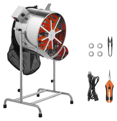 Produktbild von SucceBuy Elektrische Erntemaschine, 465 mm Trimmer mit Edelstahlklingen & variabler Geschwindigkeit, Hydrokultur-Schneidegerät mit Sammelbeutel und Handschere, ideal für Blätter und Knospen