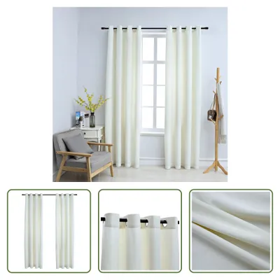 Zdjęcie produktu dla The Living Store zasłony zaciemniające z oczkami 2 szt. aksamitny krem 140x225 cm