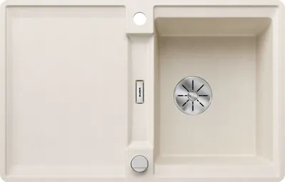 Produktbild von BLANCO ADIRA 45 S-F Einbauspüle SILGRANIT softweiß ab 45 cm mit Ablauffernbedienung, mit Zubehör
