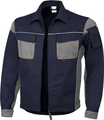 Produktbild von Qualitex Arbeitsjacke - strapazierfähige PROfessionals Arbeitsjacke - faserverstätkt MG 245 g - in Farbe: marine/grau - Herren: S - Damen: 38