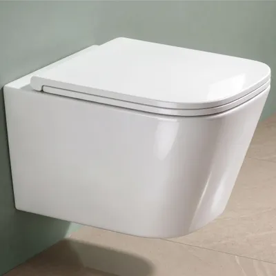 Produktbild von Mai & Mai Spülrandlos Wand-WC Hänge-WC Toilette Weiß inkl. Softclose WC-Sitz Absenkautomatik Hänge-Toilette easyclean Aachen112