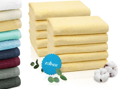 Produktbild von 10er Set Handtücher, 50x100 cm, 100% Baumwolle, gelb