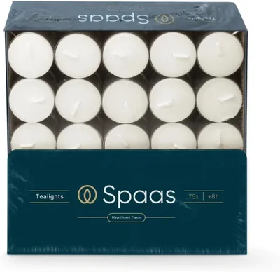 Obrázek produktu pro Sada svíček do svícenů, 75 kusů, doba hoření cca 8 hodin, barva: bílá