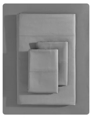 Produktbild von Vera Wang Queen-Bettwäsche-Set, Baumwoll-Satin-Bettwäsche, Fadenzahl 800, weich und glatt, Heimdekoration (Anthrazit, King-Size)