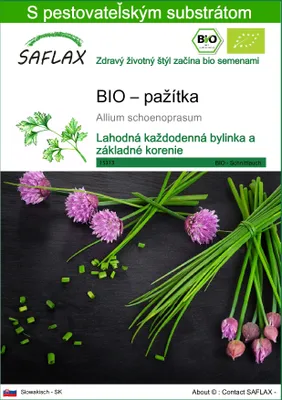 Obrázok produktu pre SAFLAX - BIO – pažítka - Allium schoenoprasum - 250 Semená - S pestovateľským substrátom bez klíčkov