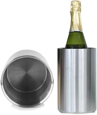 Produktbild von Weinkühler Edelstahl, Flaschenkühler, Weinflaschenkühler, Doppelwandiger Outdoor, Weinkühler - Eiswürfelkühler, Flaschenkühler für Wein, Champagner und Sekt Flaschen