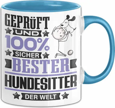 Produktbild von Hundesitter Geschenk Lustiger Spruch für Hundesitter Geschenkidee Bester Hundesitter Der Welt (Blau)