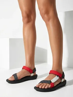 Produktbild von Luna Damen Sandalen Rot-Schwarz Synthetisch für den Sommer, Größe 40