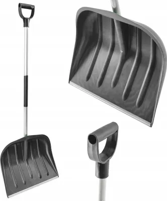 Zdjęcie produktu dla Łopata Szufla Do Śniegu Aluminiowy Prosty Trzonek 135cm Aluminium CZARNA