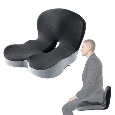 Produktbild von Sitzkissen Sitzkissen Ergonomisches Bürostuhl Orthopädisch Mit RückenKissen Memory-Schaum Lindert Rückenschmerzen Sitzring Steißbein Entlastung