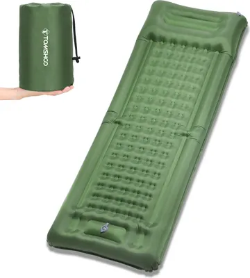 Obrázok produktu pre TOMSHOO Nafukovacia podložka extra hrubá 4 palcová nafukovacia podložka s nafukovacím matracom so zabudovanou pumpou na kempovanie, turistiku, cestovanie, stan