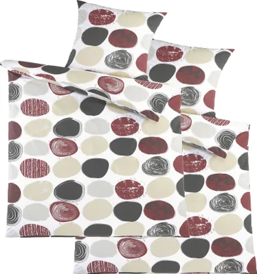 Produktbild von 4-tlg. Bettwäsche 100% Baumwolle, Renforce, 2x(135x200 + 80x80cm), weiß, multicolor Punkte