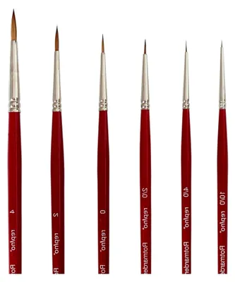 Produktbild von Echthaar Rotmarderpinsel Set für Künstler in den Größen 10/0, 4/0, 2/0, 0, 2, 4