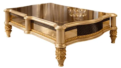 Image de Table basse élégante de style classique avec un piètement en bois robuste.