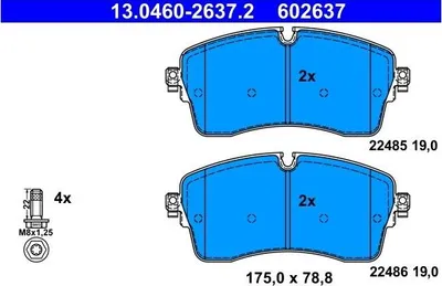 Produktbild von ATE Bremsbeläge Satz Vorne für LAND ROVER Range Rover Evoque (L538) 13.0460-2637.2