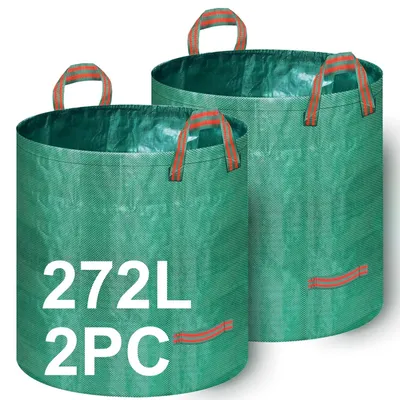 Produktbild von Laubsäcke 272 l - Robuste Gartenbeutel - Wiederverwendbare Gartenabfallsäcke - Reißfestes PP-Gewebe - Verstärkte Griffe - Ideal für Blätter - Gartenabfallsack