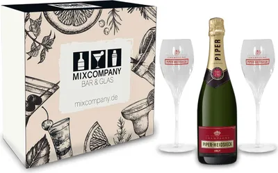 Produktbild von Piper Heidsieck Set / Geschenkset - Piper Heidsieck Champagner Brut 750ml (12% Vol) + 2x Champagner Gläser [Enthält Sulfite]