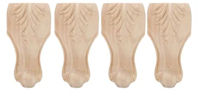 Productafbeelding van Houten meubelpoten - Set van 4 verstelbare meubelpoten - Gummihout - 12 x 6 cm