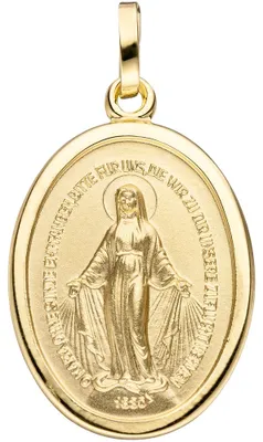 Produktbild von Anhänger Heilige Maria Milagrosa aus 333 Gold Gelbgold teilmattiert oval