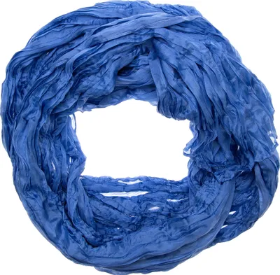 Produktbild von Knitterschal Halstuch Schal XXL blau usambara Seide 180x90cm