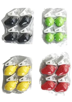Produktbild von Tischdeckengewichte Tischdeckenbeschwerer Tischtuchbommel Früchte mit Clip 4-fach 16 Stück