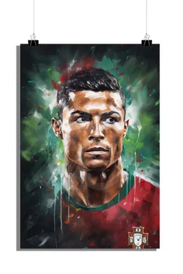 Produktbild von Fußball Poster - Cristiano Ronaldo Poster - Portugal Poster - Fußballlegende Poster - 51x71cm - Perfekt zum Einrahmen