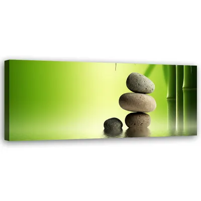 Produktbild von Leinwandbild Zen-Steine 90x30 Feeby Grün bild für die wand bereit zum aufhängen