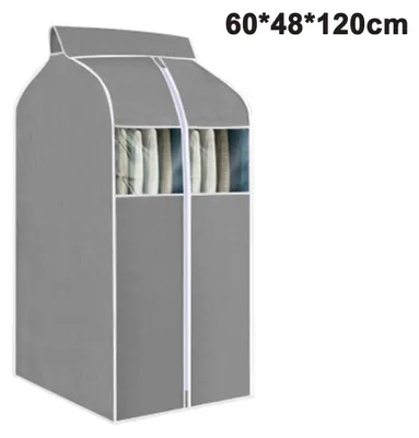 Produktbild von Kleidersack zum Aufhängen, Kleidersack-Organizer mit transparenten PVC-Fenstern, staubdichte Kleidersackabdeckung für Anzüge, Mäntel, Jacken und Kleiderschränke