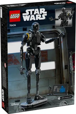 Productafbeelding van LEGO Star Wars 75434 Veiligheidsdroïde K-2SO speelgoed – bouwbare en uitgestelde figuur, verzamelmodel met informatiebord – cadeau voor jongens, meisjes vanaf 10 jaar en volwassen fans van Andor