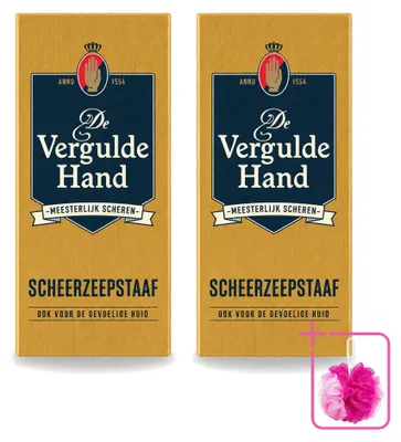 Productafbeelding van 2 x Scheerzeepstokje van De Vergulde Hand - 75 g - Voordeelverpakking - 2 stuks