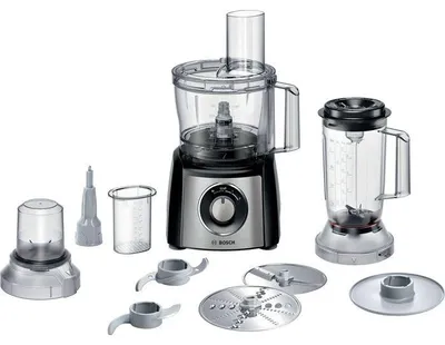 Image de Robot multifonction - BOSCH - MultiTalent3 MCM3PM386 - Noir / Inox brossé - 900 W - 2 vitesse et fonction turbo
