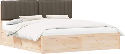 Obrázok produktu pre Rám postele s čalúneným čelom Sivohnedá 180 x 200 cm