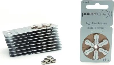 Produktbild von Hörgerätebatterien PowerOne Typ 312 - 20 Blister (120 Batt.)