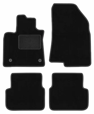 Image de Tapis de sol en moquette pour Dacia Logan III 2021- (berline/break) – jeu 4 pièces, noirs, sur mesure – Wielganizator LUX