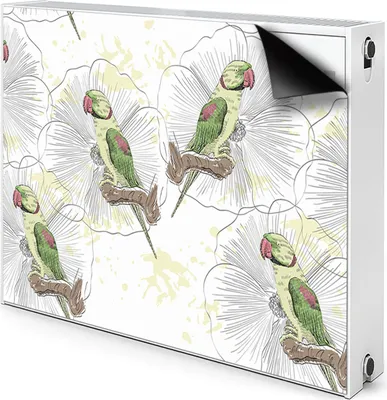 Produktbild von Magnet Verkleidung Abdeckung Heizkörperabdeckung Heizkörperabdeckung 90x60 cm  - Grün, Papageien