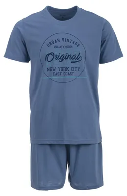 Produktbild von Pyjama Set Kurz - Vintage, Farbe:blau, Größe:4XL