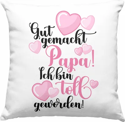 Produktbild von Trendation - Vater Papa Deko-Kissen mit Füllung 40x40 Geschenk von Tochter zum Geburtstag Weihnachten  Deko-Kissen mit Füllung 40x40 Lustig Geschenke Vatertag Vatertagsgeschenk (Blau)