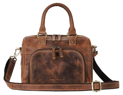 Zdjęcie produktu dla Torebka damska Greenburry z vintage'owego skóry w kolorze antycznego brązu – stylowa skórzana torebka na ramię w stylu retro