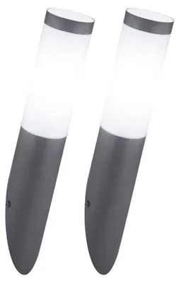 Produktbild von 2er Set LED Fackel-Wandleuchte, Edelstahl anthrazit, H 40 cm