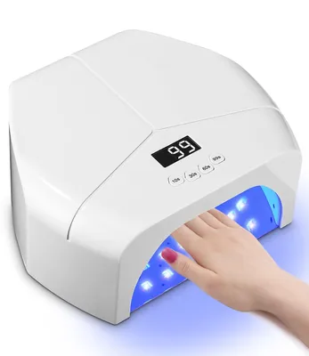 Produktbild von Jutyum 298W LED UV Lampe für Gelnägel - Nageltrockner Mit 4 Timern, LCD-Display, Sensor, Abnehmbarer Basis - Shellac Nagellampe, Weiß