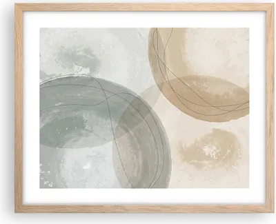 Produktbild von Gerahmtes Poster - Rahmen in heller Eiche - Aquarell Räder Pastell - 50x40 cm - Wand Bild - Wanddeko - Wandbilder - Kunstposter - Wandposter - Bilderrahmen - Bilder - Kunstdruck - P2NAA50x40-4842