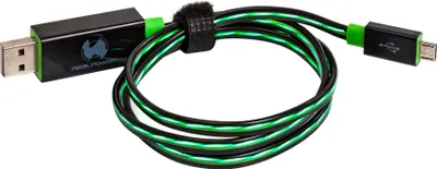 Produktbild von RealPower Datenkabel LED grün micro-USB auf USB