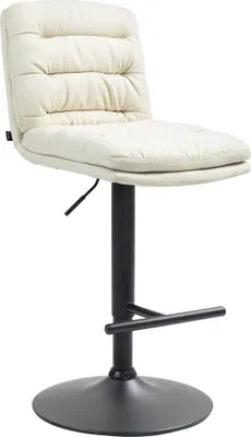 Produktbild von CLP Barhocker Damar Stoff höhenverstellbar und drehbar | Farbe creme Gestell Farbe schwarz