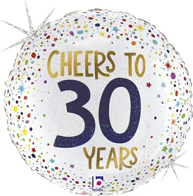 Produktbild von 18"/Ø46cm Folienballon "Cheers to 30 Years"