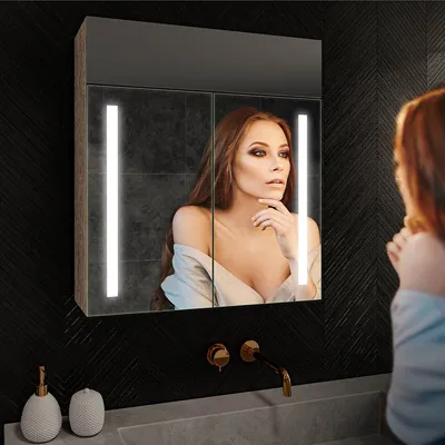 Produktbild von Spiegelschrank mit LED Beleuchtung - Emily 66.5x72 cm - LED Farbe Kaltweiß 7000K - SZ2L002