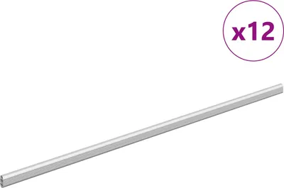 Immagine prodotto di vidaXL, appendiabiti, confezione da 12 pezzi, argento, 964 x 15 x 29 mm