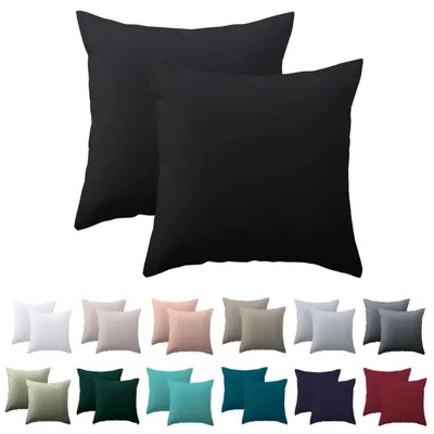 Produktbild von Kissenbezug 50x50 cm 2er Set Schwarz Mikrofaser