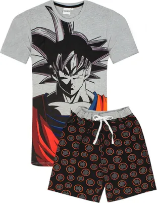 Produktbild von Dragon Ball Z - Pánské pyžamo s kraťasy NS6027 (XL) (šedá/černá/červená)
